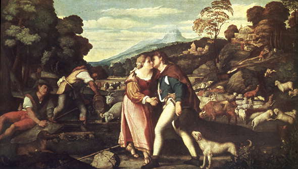 Иаков. Иаков и Рахиль. Картина Я. Пальмы Старшего. Ок. 1520. Картинная галерея. Дрезден.