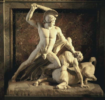 Антонио Канова. Мраморная скульптурная группа Геракл побеждает кентавра.
