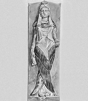 Карфаген. Крышка так называемого саркофага принцессы. Мрамор с росписью. Ок. 300 до н.э. Национальный музей. Карфаген.