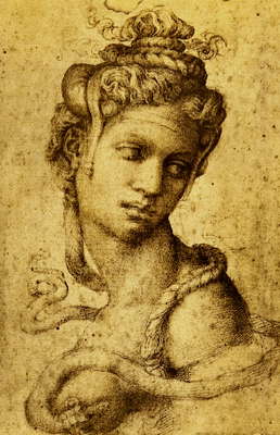Клеопатра. Рисунок Микеланджело.