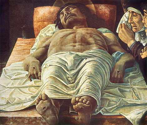 Андреа Мантенья Мертвый Христос. Ок. 1500. Галерея Брера. Милан.