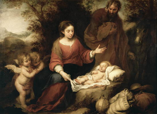 Бартоломе Эстебан Мурильо. Отдых на пути в Египет. Эрмитаж.