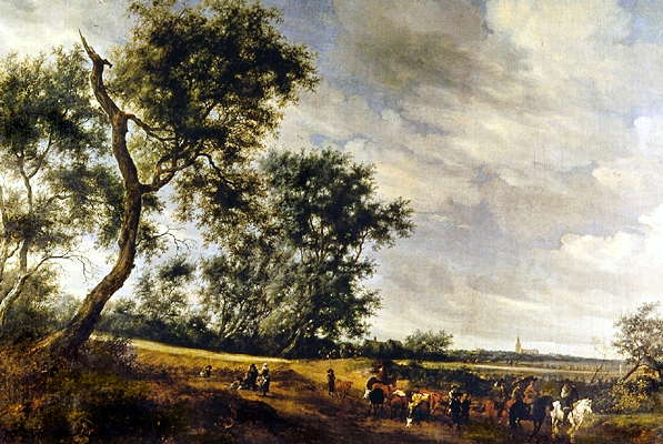 Якоб ван Рёйсдал. Пейзаж со всадниками.