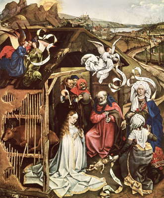 Рождество. Картина Робера Кампена. Ок. 1425. Музей изящных искусств. Дижон (Франция).