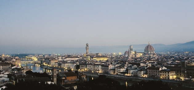 Флоренция. Панорама города в сумерках.