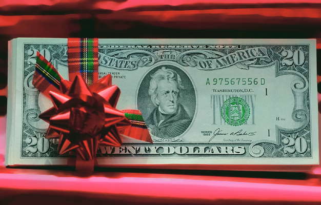 Американский доллар: двадцатидолларовая купюра.