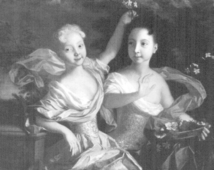 Л. Каравак. Портрет царевен Анны Петровны и Елизаветы Петровны. 1717
