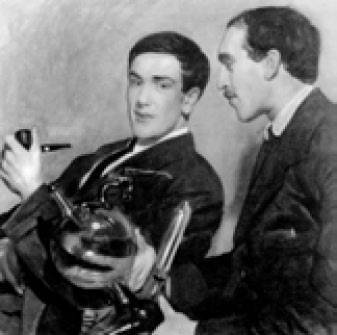 Портрет П. Л. Капицы и Н. Н. Семенова. Худ. Б. Кустодиев. 1921