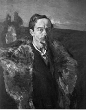 С. В. Малютин. Автопортрет в шубе. 1901