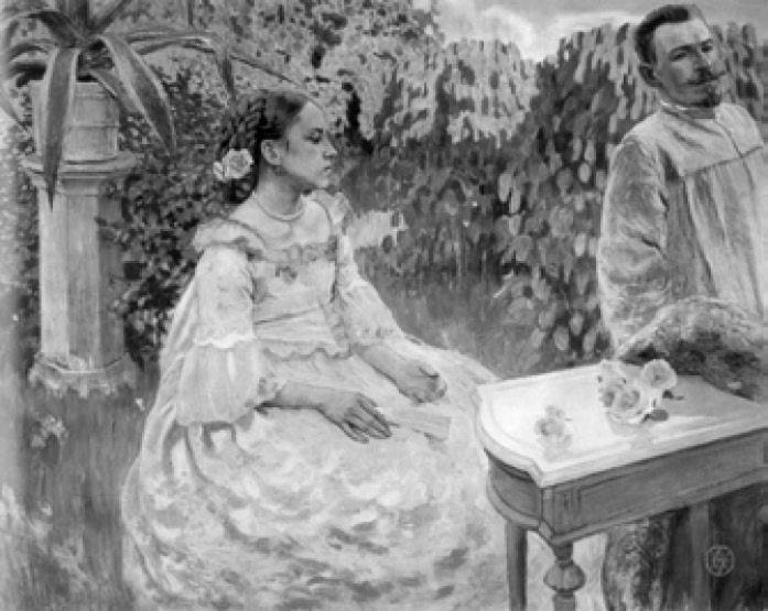 Символизм. Автопортрет с сестрой. 1898. Худ. В. Э. Борисов-Мусатов