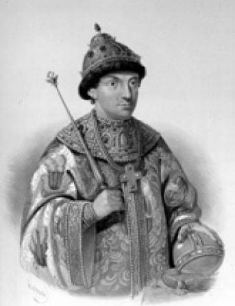 Царь Федор Алексеевич. Миниатюра из «Титулярника». 1672