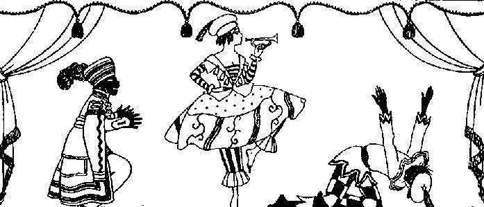 Танец Арапа, Балерины и Петрушки из балета «Петрушка». Худ. Ж. Барбье. 1914