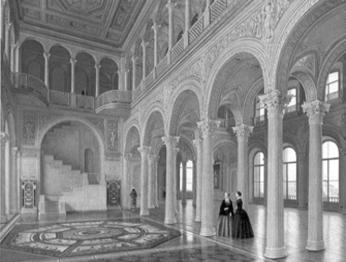 Вид павильонного зала в Эрмитаже. Худ. П. В. Тутукин. 1837
